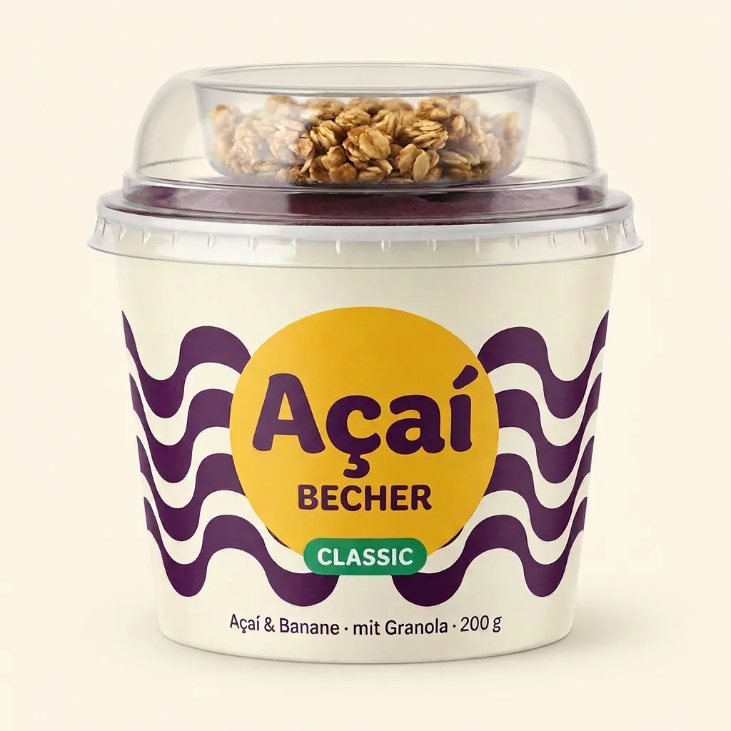 Açaí Becher Classic mit Granola im Deckel